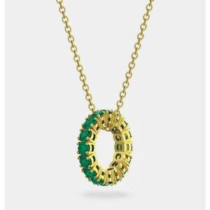 NWT Swarovski "Exalta" Necklace With Green Crystal Pendant - Authentic